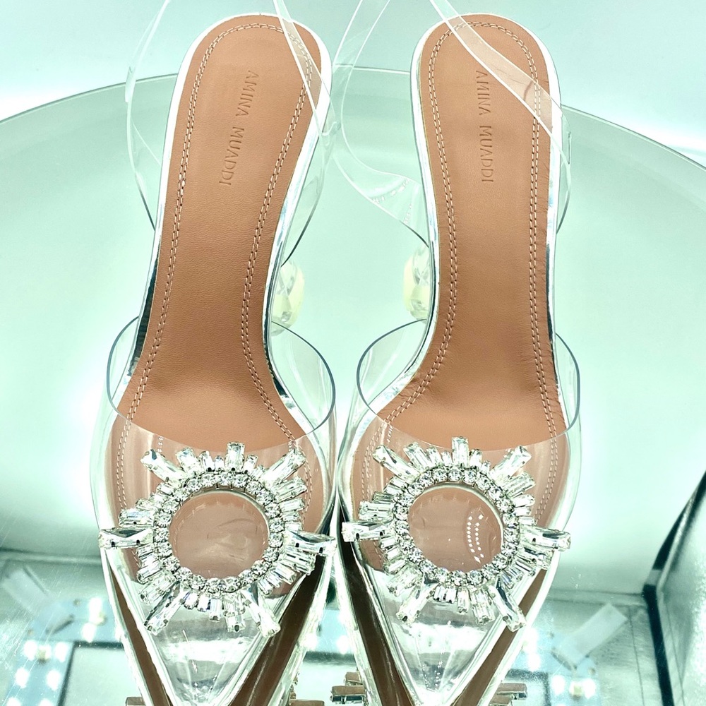 ❌sold❌Amina Muaddi PVC Begum Slingbacks